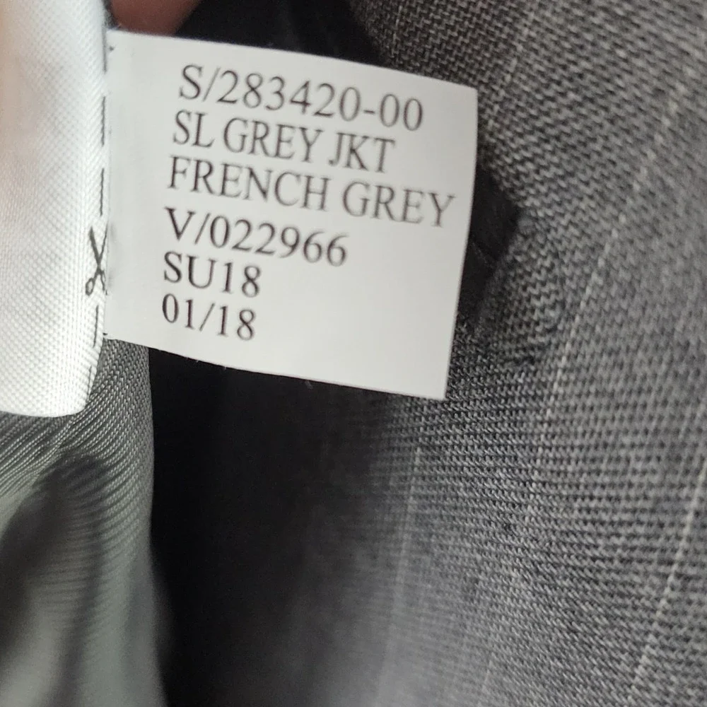 Banana Republic Slim Fit Italian Yarn Cotton Gray‎ Pin Stripe Blazer Men's 42R